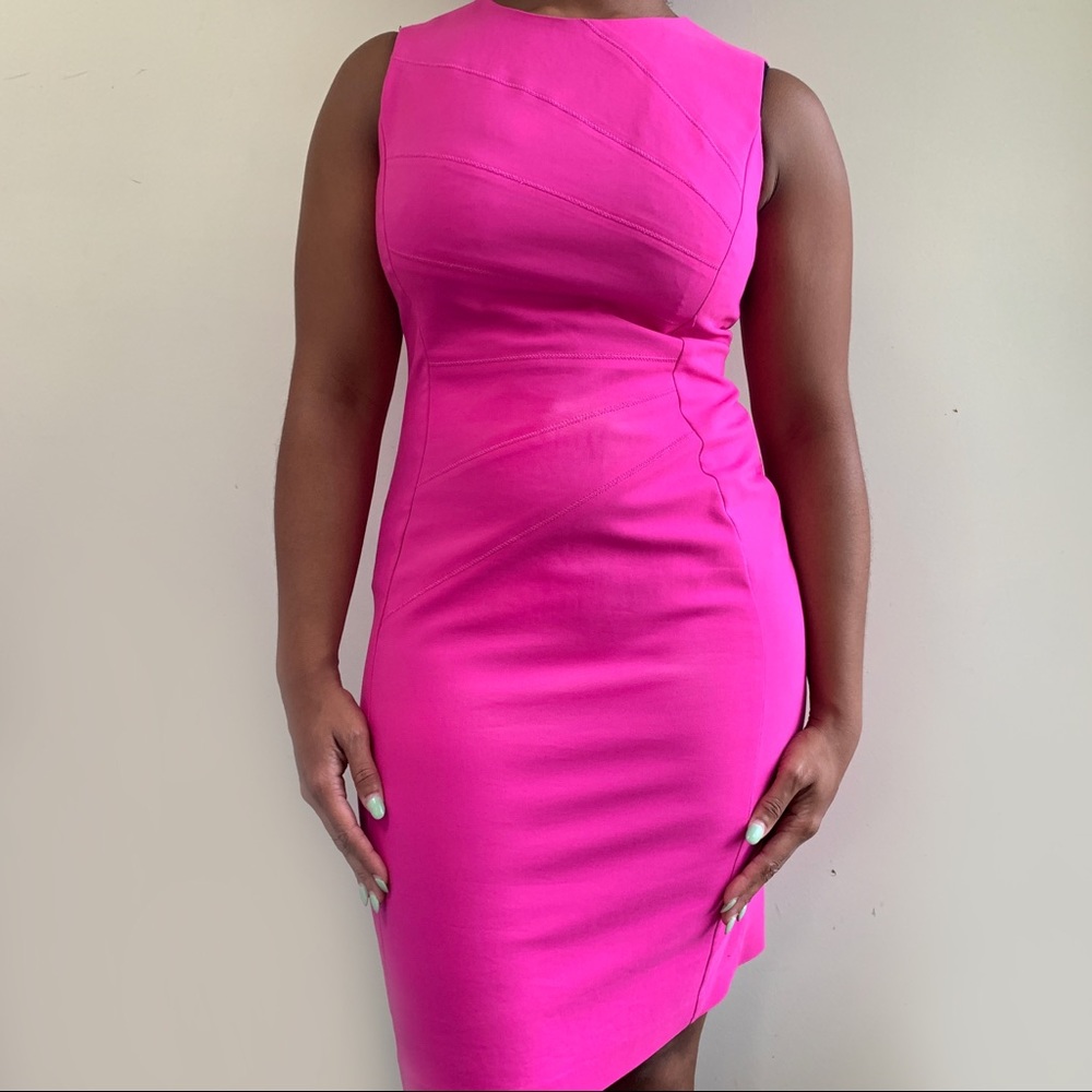 Calvin Klein Hot Pink Sleeveless Straight Dress